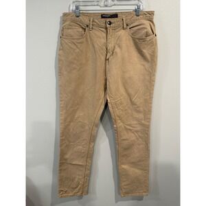 Johnston Murphy Mens Khaki Chino Pants Slim Fit Stretch Cotton 34W x 32L
